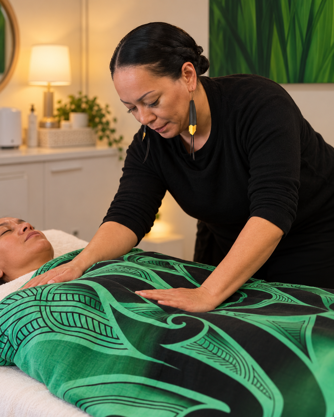 Olivia Ross providing Rongoā Māori at Top Notch Bodyworks, Massey