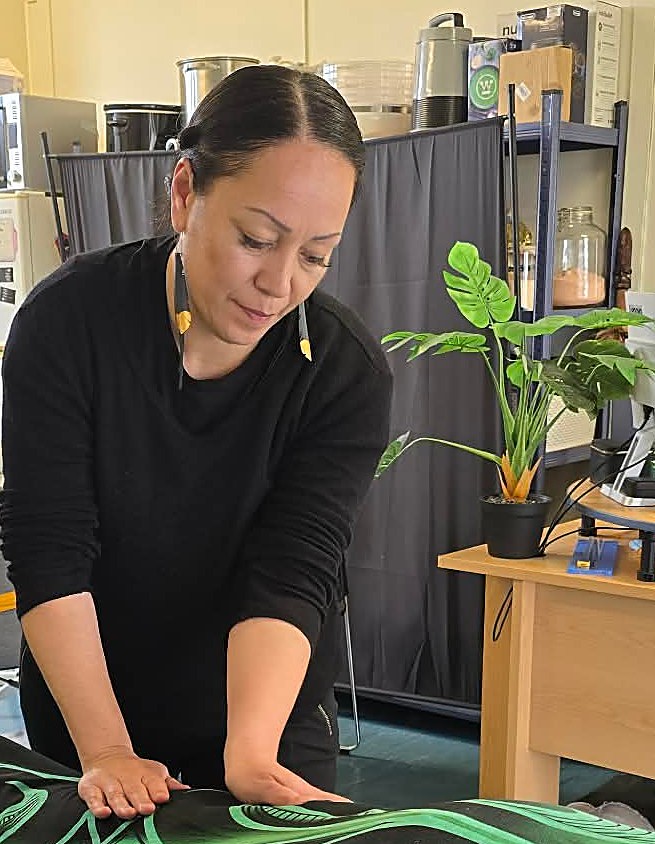 Olivia Ross during her community Rongoā mahi