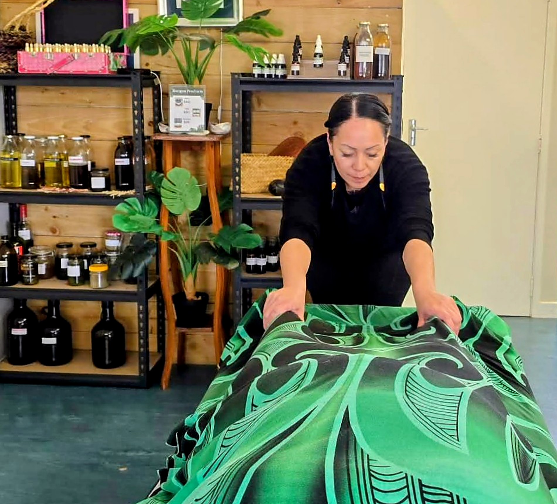 Olivia Ross preparing for a Rongoā Māori session